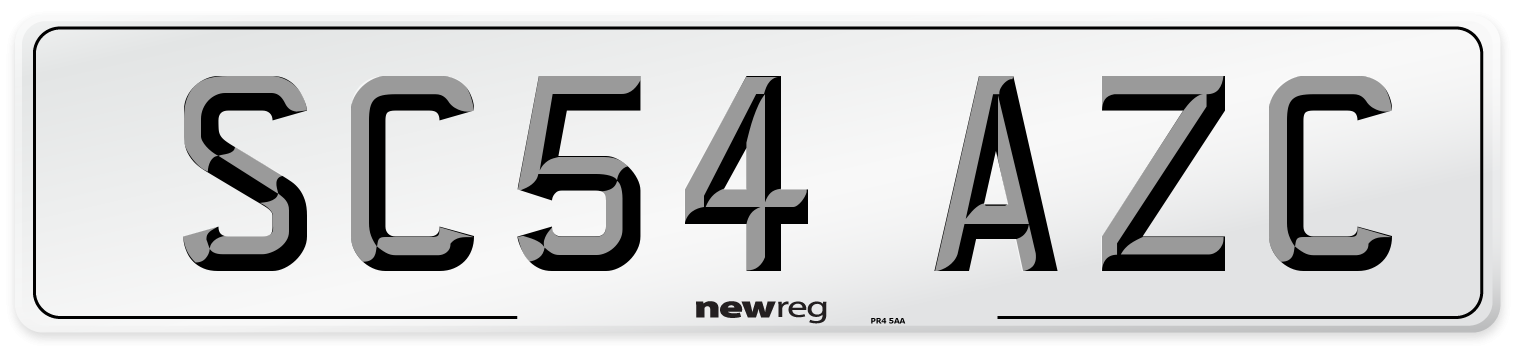 SC54 AZC Number Plate from New Reg
